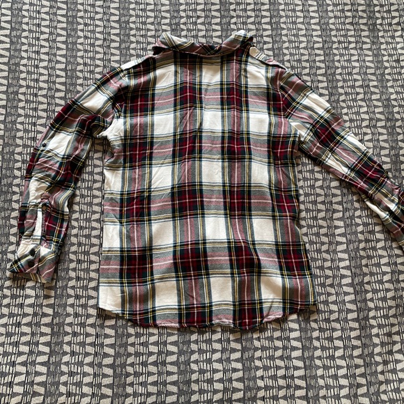Sanctuary Comfy Plaid Button down Shirt - Red, Green, Cream - Picture 9 of 11